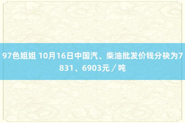 97色姐姐 10月16日中国汽、柴油批发价钱分袂为7831、6903元／吨