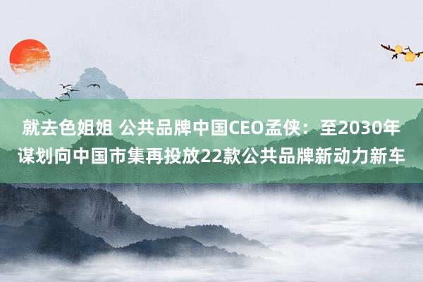 就去色姐姐 公共品牌中国CEO孟侠：至2030年谋划向中国市集再投放22款公共品牌新动力新车