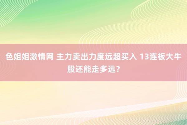 色姐姐激情网 主力卖出力度远超买入 13连板大牛股还能走多远？
