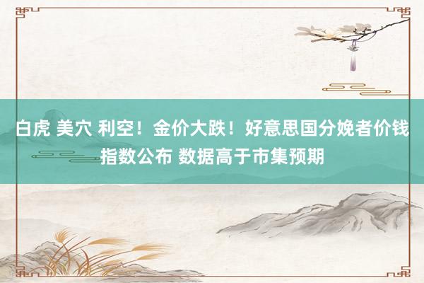 白虎 美穴 利空！金价大跌！好意思国分娩者价钱指数公布 数据高于市集预期