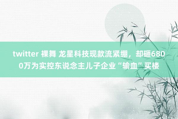 twitter 裸舞 龙星科技现款流紧绷，却砸6800万为实控东说念主儿子企业“输血”买楼